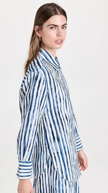 Vince Painterly Stripe Oversized Shirt - Image 3