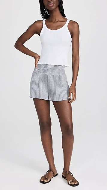 Z Supply Dawn Smocked Rib Shorts - Image 4
